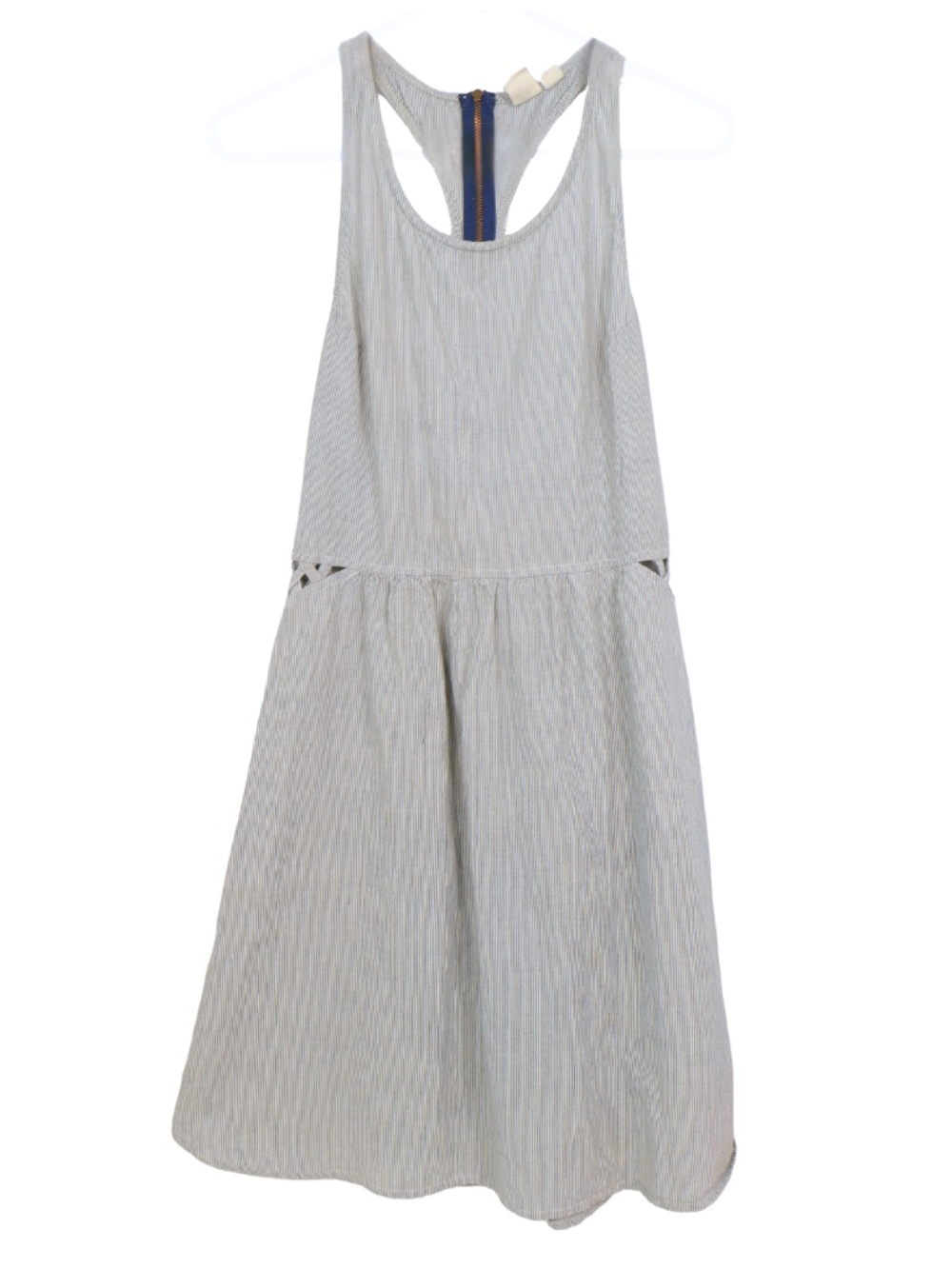 Roxy Blue White Striped Dress XL Racerback Cutout Cotton Beach Boho